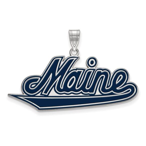 Sterling Silver U. of Maine XL Enamel Pendant